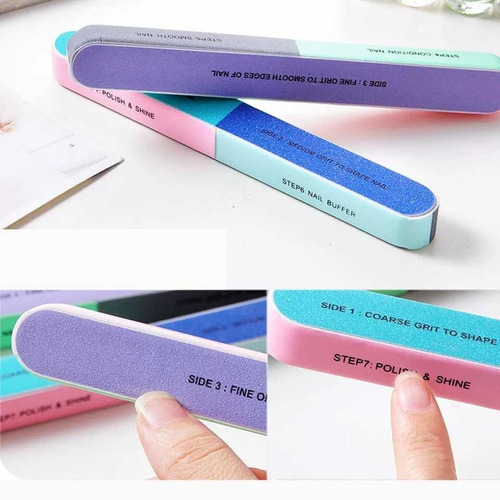 Pack 30 Limas De Uñas 7 Pasos Para Limar/ Pulir Y Dar Brillo