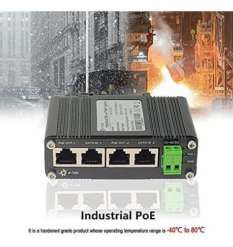 Inyector Industrial Poe Puerto Endurecido Ieee. Gigabit