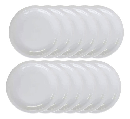 Platos Playos De Porcelana Blancos 25cm Tsuji Caja Pack X 12