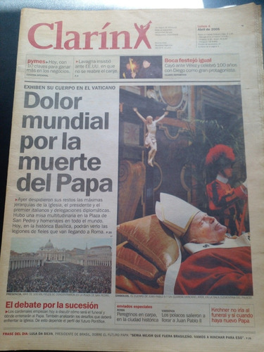 Clarín 4/4/2005 Muerte Papa Juan Pablo Ii Bergoglio Vaticano