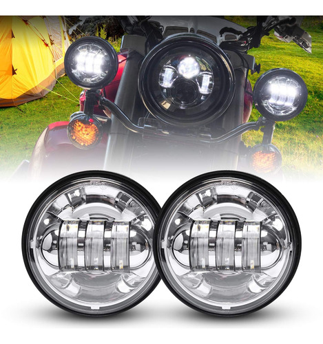 Aprobado Por Puntos 2 Unids Cromo 4.5 Pulgadas Led Paso Luz
