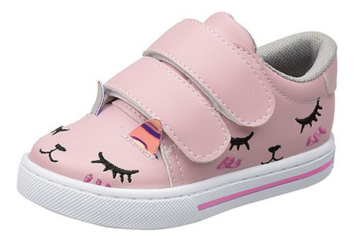 Tenis Casuales Para Niña En Color Rosa Con Diseño De Gatito