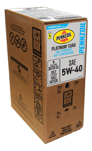 Aceite Pennzoil Euro Platino 100% Sintético 5w-40 De 22,7 L