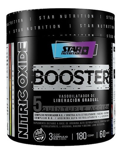 Oxido Nitrico Nobooster 5 Star Nutrition. Ganador De Musculo Sabor Sin sabor