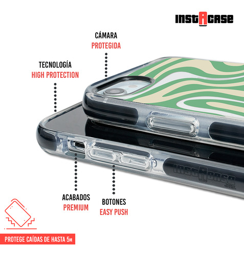 Funda Para iPhone Con Tu Nombre Para Mujer Curvas Verde