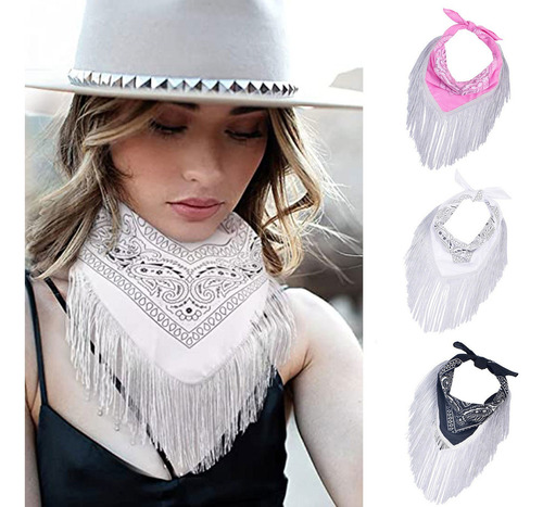 Bandanas De Estilo Vaquero Con Borlas, Moda Disco, Vaquera,