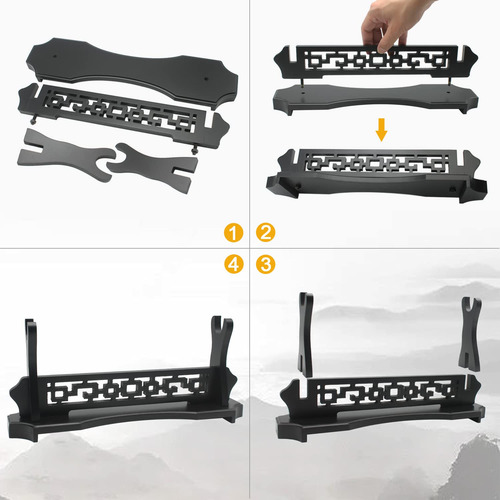 Soporte De Espada Samurái De Escritorio Negro Estante Exhi