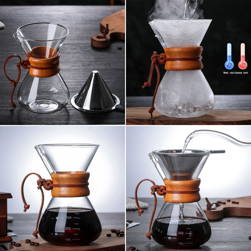 Cafetera De Goteo De Vidrio Borosilicato De 800 Ml Para Vert