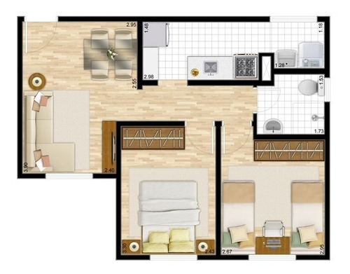 Imagem 21 de 21 de Apartamento 2 Quartos 1 Banheiro Em Cotia No Centro