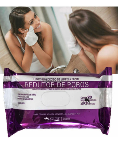 Lenço Umedecido De Limpeza Facial Redutor De Poros