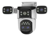 Comprar Cámara De Seguridad Smart Xion Multi Camaras 4 Lentes con alarma sirena xi-cctv400 Color Blanco