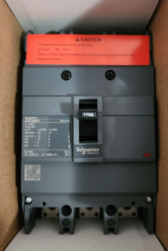 Interruptor Automatico Mold. 3p 175a En 18ka Ref Ezc250f3175
