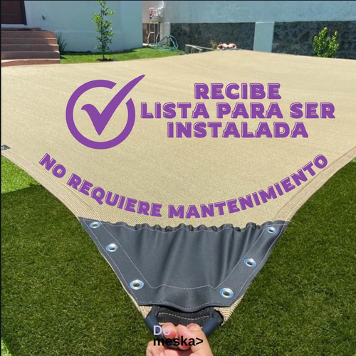 Malla Sombra Reforzada Beige 10x7 M Protección 90% Inmatmex