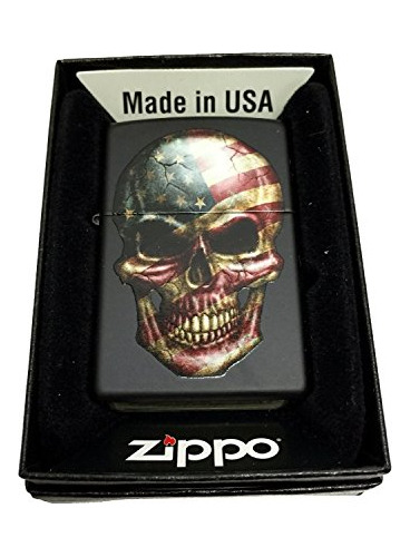 Encendedor Personalizado  Calavera Con Bandera Americana 