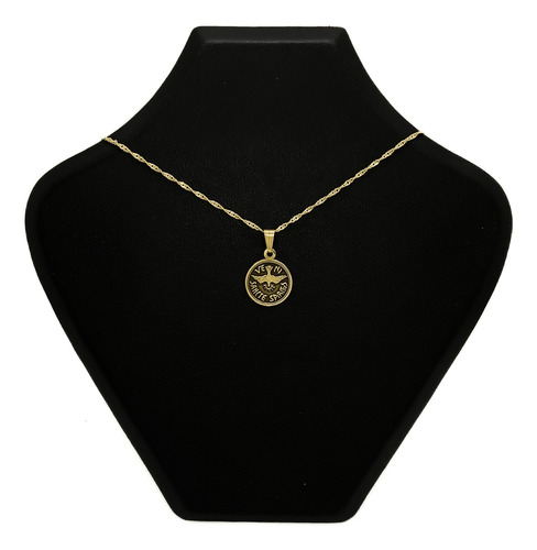 Cadena Y Dije Espiritu Santo Trinidad Chiquito Oro 18k Amarillo 50 Cm