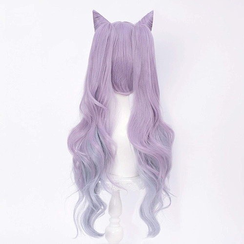 Peluca De Coletas Violeta Pastel Pelucas De Cosplay De Anime