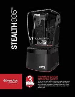 Blendtec S885c2901-b1gb1a Licuadora De Encimera Stealth Con