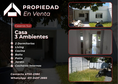 Casa 3 Ambientes + Cocheras - Lote 10 X 35 M