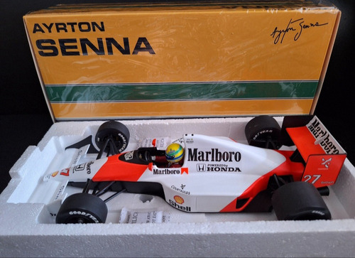 F1 Mclaren Mp4/5b, Lotus 97t Mônaco Ayrton Senna 1/18 Amarelo