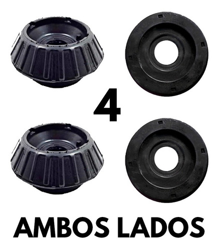 Kit 2 Bases Amortiguador Aveo Spark + 2 Base Antiruidos Aveo