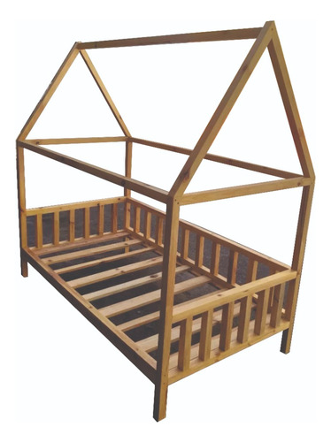 Cama Casita Montessori Para Colchon Individual