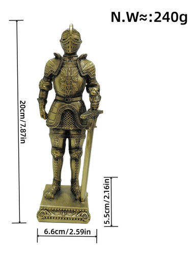 Estatua De Caballero Medieval, Escultura De Arte Bronce