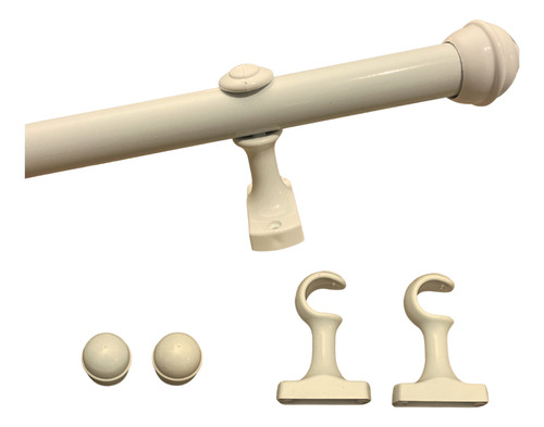 Kit Bastão Para Pendurar Cortina Com Suportes 1,40 M 19 Mm