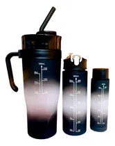 Comprar Set De 3 Botellas De Figuras 2d Negro Y+gift Miniagenda