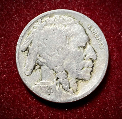 Moneda 5 Centavos Estados Unidos 1920 Indio Km 134 Bison