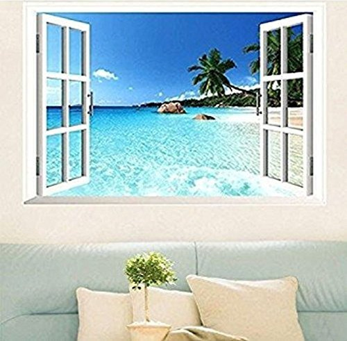 Korel Adhesivo Decorativo Para Pared Diseño Playa 3d 60 X 90