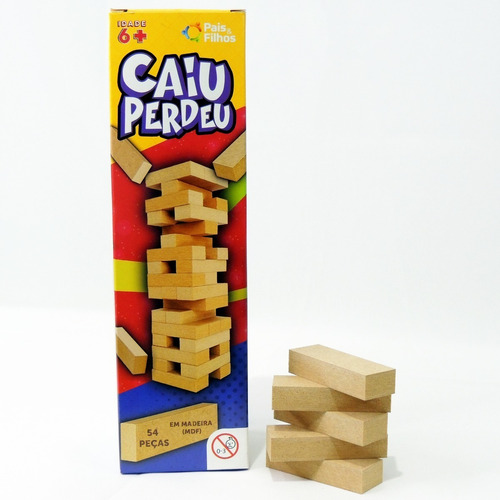 Jogo Caiu Perdeu - 54 Pcs Em Madeira