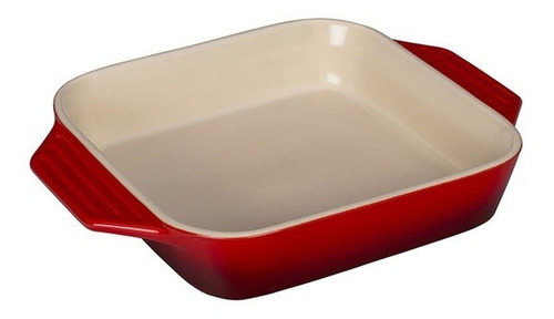 Fuente Cuadrada Cereza 23cm Ceramica De Gres Le Creuset 