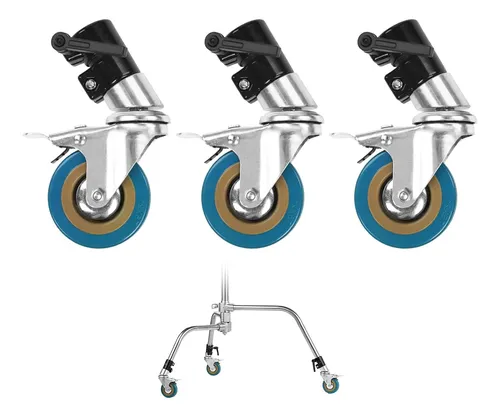 Ruedas Dolly 8cm Para Tripode Stand Con Freno