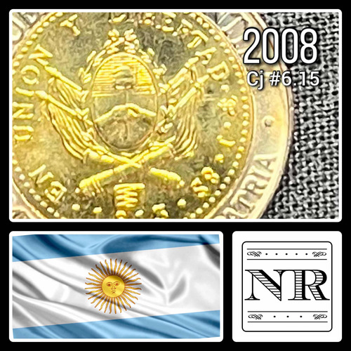 Argentina - 1 Peso - Año 2008 - Cj #6.15 - Km #112 - Bimetal