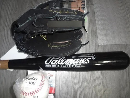 Kit Beisbol Juvenil Manopla,bat Y Pelota  Palomares Genuino