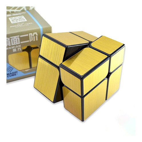 Cubo Rubik Yj Mirror 2x2 Dorado De Colección