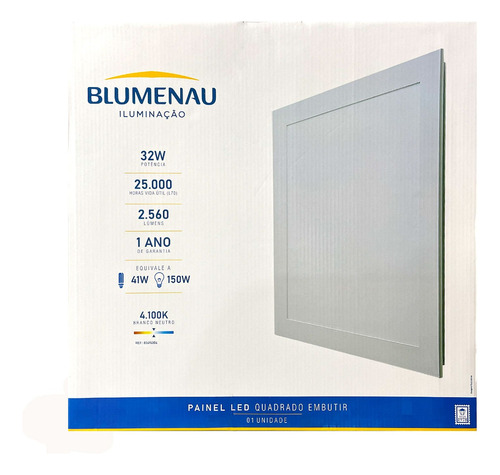 Kit 8 Painel Plafon Led Embutir 40x40cm 32w 6500k Blumenau