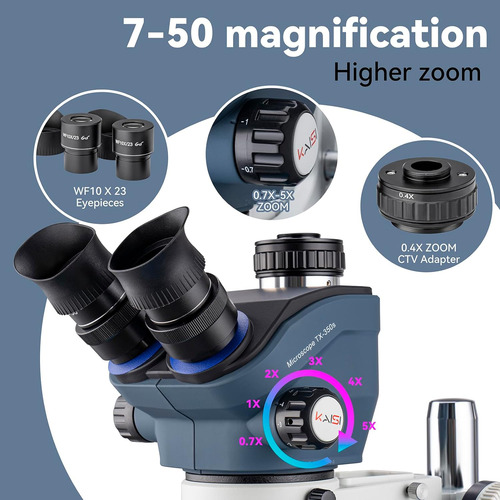 Microscopio Estéreo Trinocular Kaisi Tx-350s, Microscopio Pr