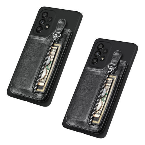 2×tarjetero Piel Tipo Cartera Con Cierre For Samsung Kicks