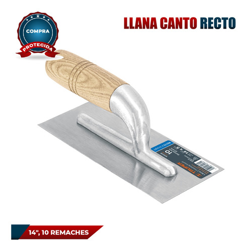 Llana Canto Recto 14 , 10 Remaches, Mango De Madera 103038