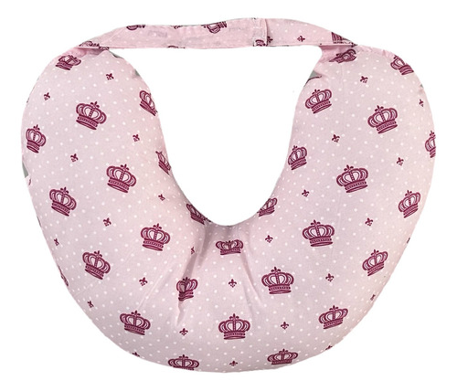 Almofada De Dormir De Carro Em Forma H Com Encosto De Cabeça Cor Coroa Rosa Desenho Do Tecido Estampado