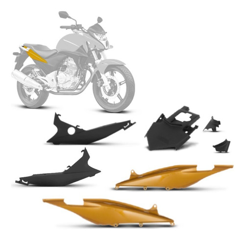 Kit 3 Peças Plástico Cromo Forte Para Moto Cb 300r Completo