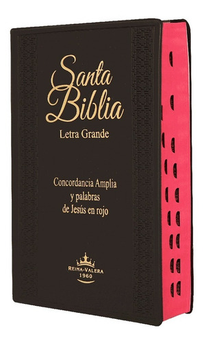 Imagen 1 de 5 de Biblia Rvr1960 Letra Grande Con Índice Pasta Vinil Negro