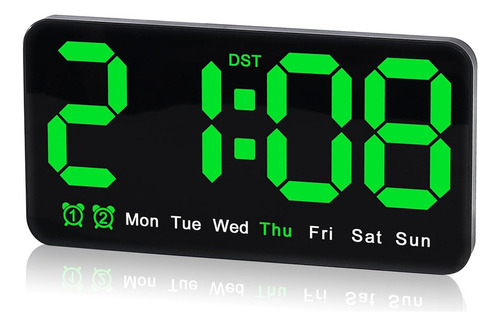 Para Lc Reloj Pared Digital 9.5 Pulgadas, Despertador Led