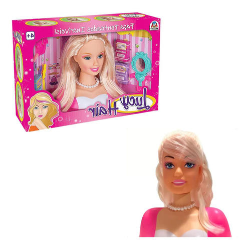 Boneca Princesa  Lucy Hair Busto Para Pentear Com Acessórios