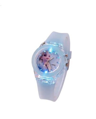 Reloj Para Niñas Diseño Frozen Elsa Con Juego De Luz