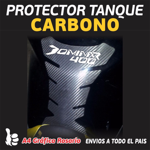 Bajaj Dominar 400 Calcos Protector Tanque Vinilo Carbono