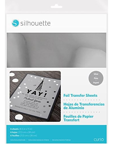 Silhouette 8.5 X11  Foil Transfer Sheets 6/pkg, Silver