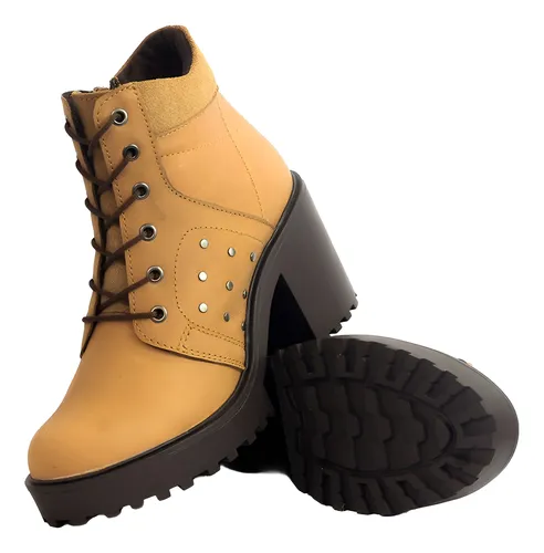 Botines Cuero Mujer Melon Suaves Comodos Zapatos Moda