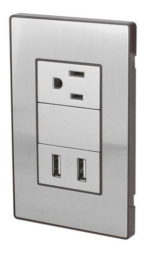Placa Doble Contacto Con Apagador Sanelec Elegante